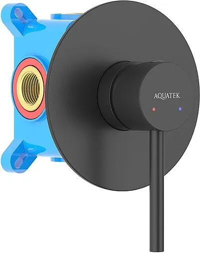Смеситель для душа скрытого монтажа Aquatek Европа чёрный матовый AQ1366MB