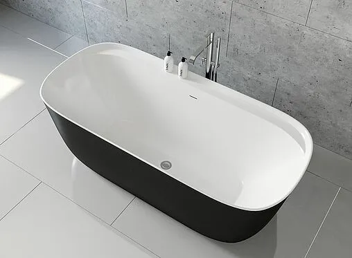 Ванна акриловая отдельностоящая Aquanet Family Fine 170x78 Matt Finish белый матовый/панель Black matte 95778-MW-MB