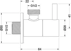 Кран шаровый угловой ½"н x ½"н хром Aquatek AQ2452MB Кран шаровый угловой ½"н x ½"н хром Aquatek AQ2452MB, 2