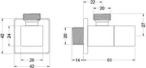 Кран шаровый угловой ½"н x ½"н черный матовый Aquatek AQ2453MB Кран шаровый угловой ½"н x ½"н черный матовый Aquatek AQ2453MB, 2