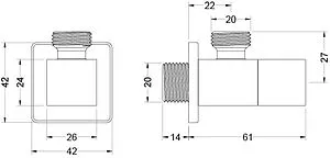 Кран шаровый угловой ½"н x ½"н черный матовый Aquatek AQ2453CR Кран шаровый угловой ½"н x ½"н черный матовый Aquatek AQ2453CR, 2