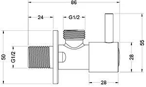 Кран шаровый угловой ½"н x ½"н хром Aquatek AQ2451CR Кран шаровый угловой ½"н x ½"н хром Aquatek AQ2451CR, 2